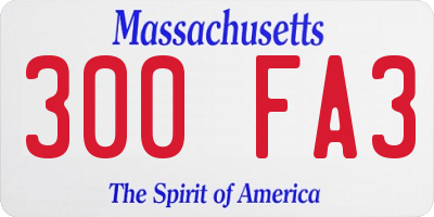 MA license plate 300FA3