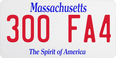 MA license plate 300FA4