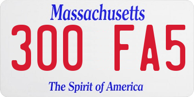 MA license plate 300FA5