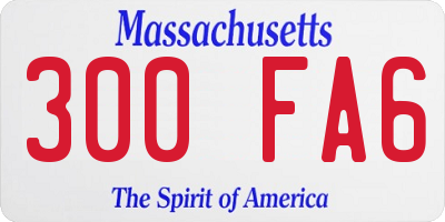 MA license plate 300FA6