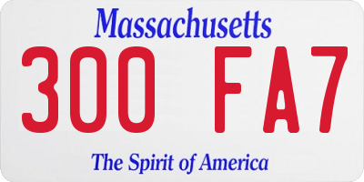 MA license plate 300FA7