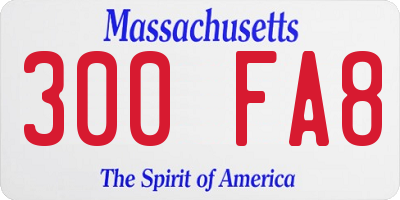MA license plate 300FA8