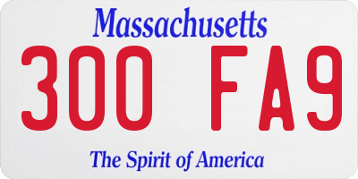 MA license plate 300FA9