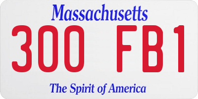 MA license plate 300FB1