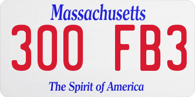 MA license plate 300FB3