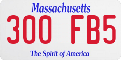 MA license plate 300FB5