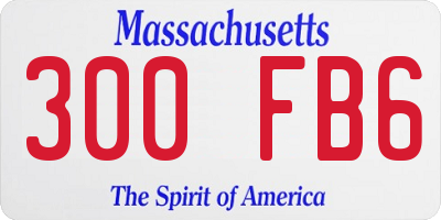 MA license plate 300FB6