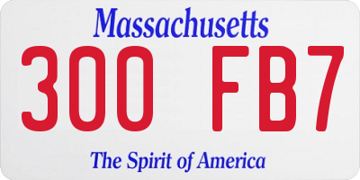 MA license plate 300FB7