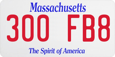 MA license plate 300FB8