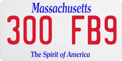 MA license plate 300FB9