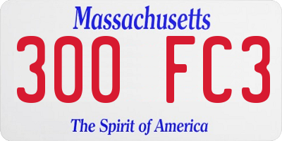 MA license plate 300FC3