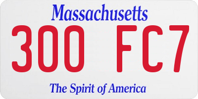 MA license plate 300FC7