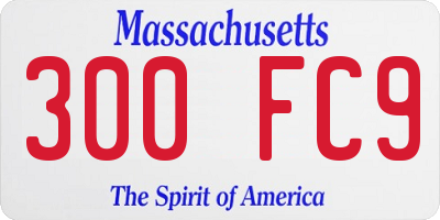 MA license plate 300FC9