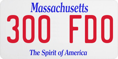 MA license plate 300FD0