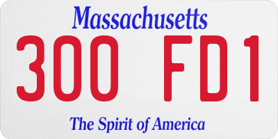MA license plate 300FD1