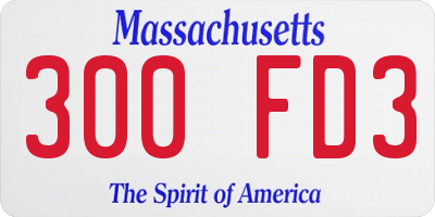 MA license plate 300FD3