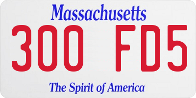 MA license plate 300FD5