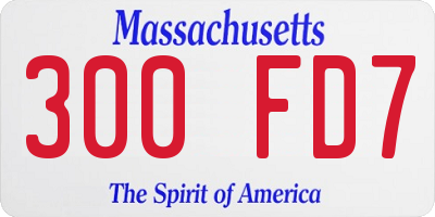 MA license plate 300FD7