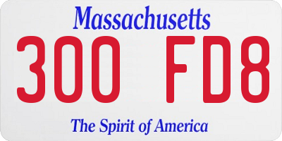 MA license plate 300FD8