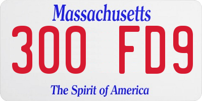 MA license plate 300FD9
