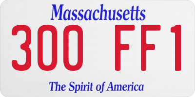 MA license plate 300FF1