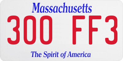 MA license plate 300FF3