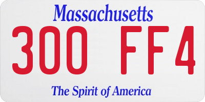 MA license plate 300FF4