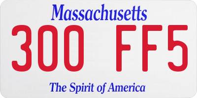 MA license plate 300FF5
