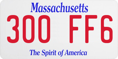 MA license plate 300FF6