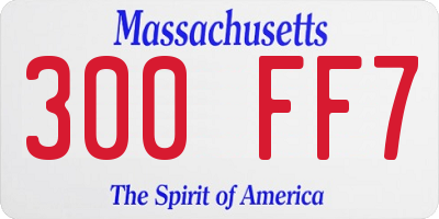 MA license plate 300FF7