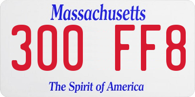 MA license plate 300FF8