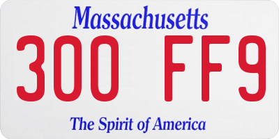 MA license plate 300FF9
