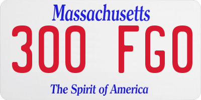 MA license plate 300FG0