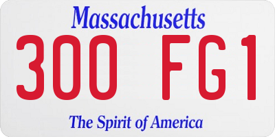 MA license plate 300FG1