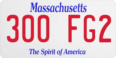 MA license plate 300FG2
