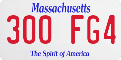 MA license plate 300FG4