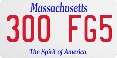 MA license plate 300FG5