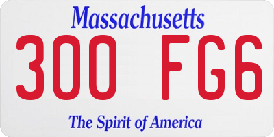 MA license plate 300FG6
