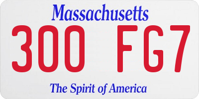 MA license plate 300FG7