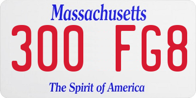 MA license plate 300FG8