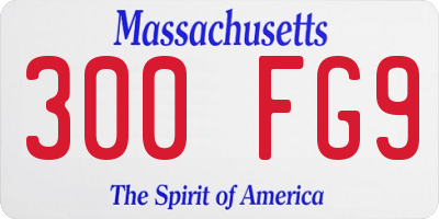 MA license plate 300FG9