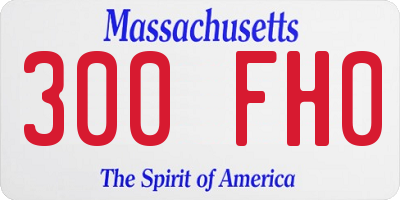 MA license plate 300FH0