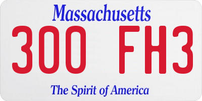 MA license plate 300FH3