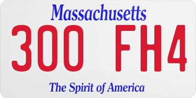 MA license plate 300FH4