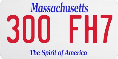 MA license plate 300FH7