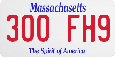 MA license plate 300FH9