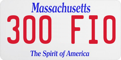 MA license plate 300FI0