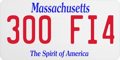 MA license plate 300FI4