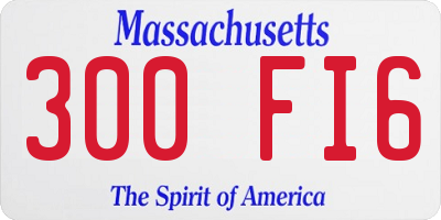 MA license plate 300FI6