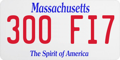 MA license plate 300FI7